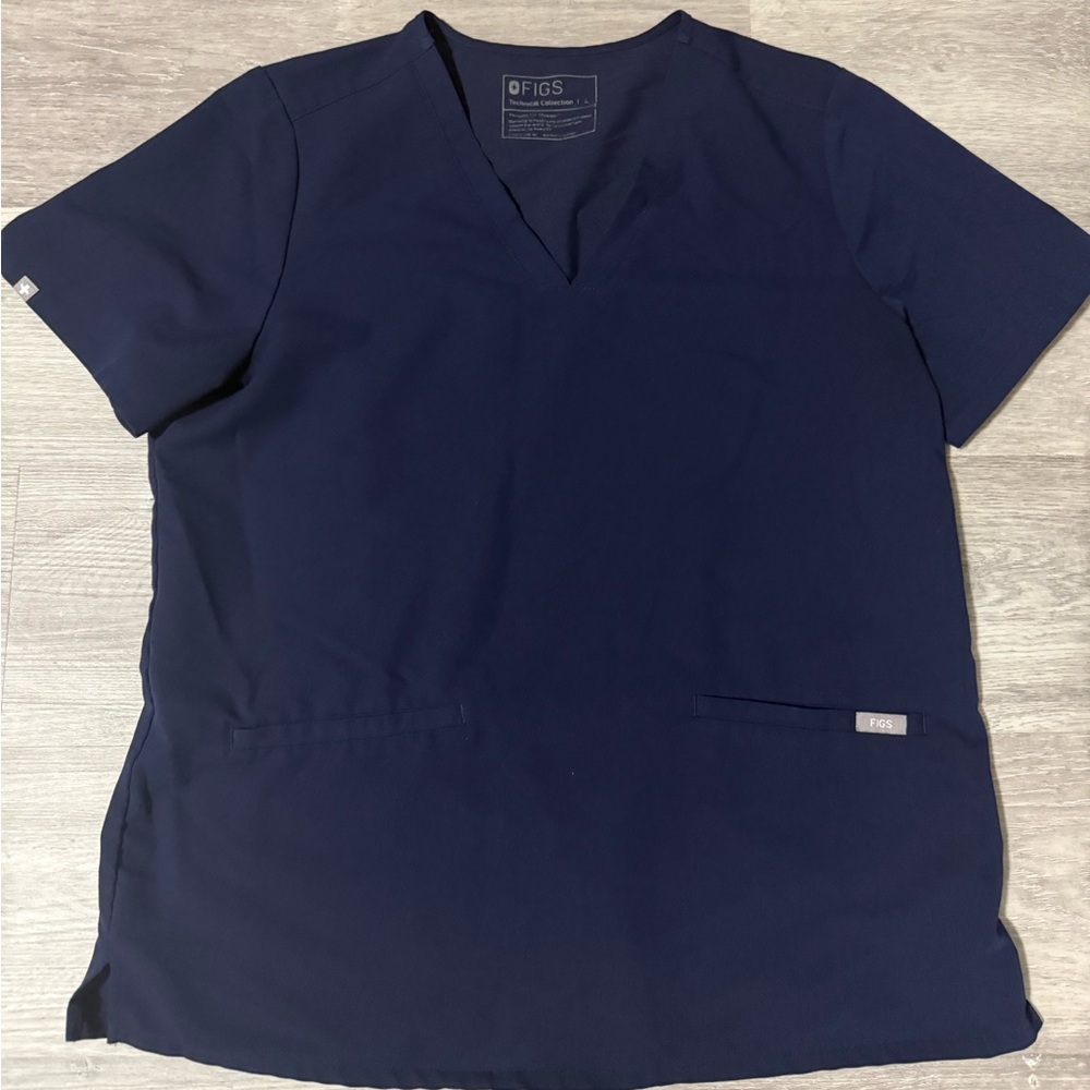 Figs Navy Casma Top